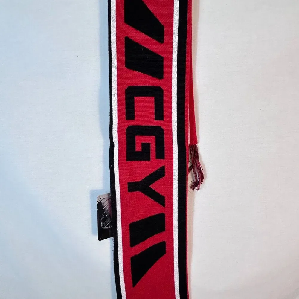 Fanatics NWT Calgary Flames Hockey NHL Red Black 2 Sided Knit Scarf with Fringe